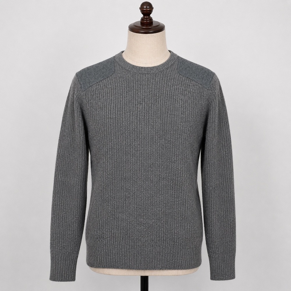 Banana Republic Mens Grey Wool‎ Blend Ribbed Military Crewneck Sweater Medium